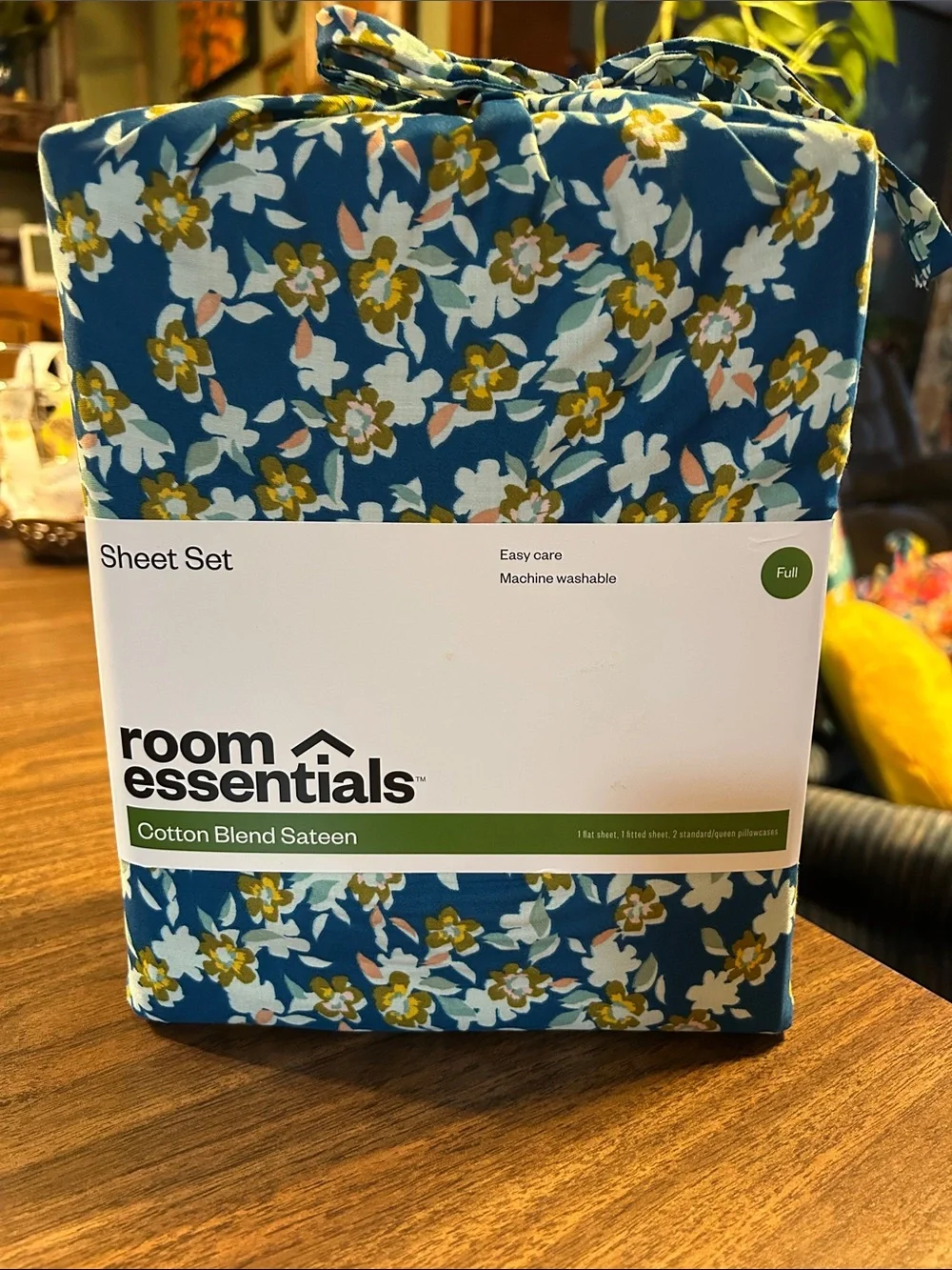 Room Essentials Cotton Blend Floral Sheet Set - Teal, White & Gold